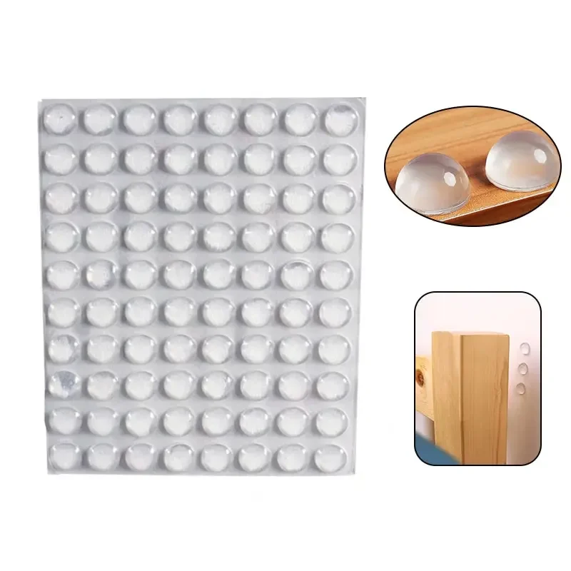 Transparent Silicone Granules Door Handle Sticker Transparent Anti Bump Silicone Cushioning Anti Slip Mat 100pcs 8mmx2mm