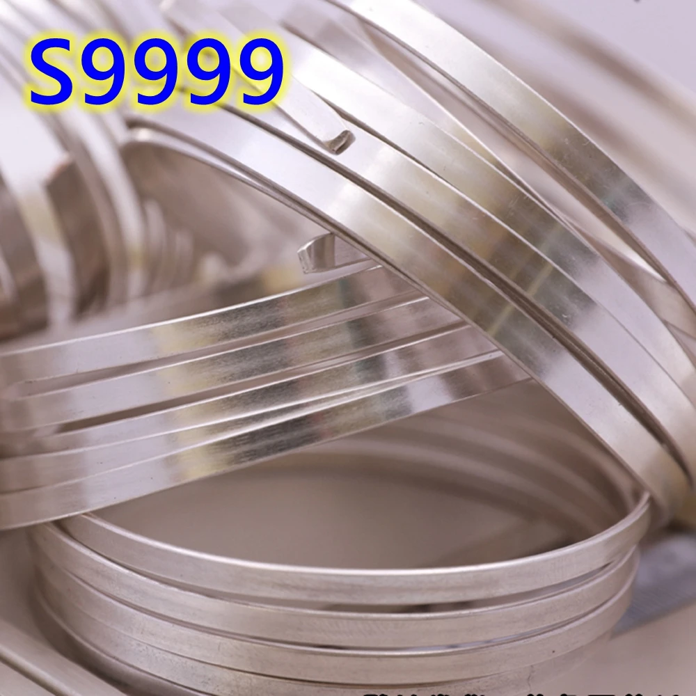 5mm 3mm 9999 Sterling Silver Rectangular Square Wire Silver Wire Solid For Jewelry DIY Sterling Silver Beading Cable