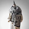 Retro Butterfly Patterned Faux Cashmere Scarf Elegant Warmth Air Conditioned Shoulder Wrap for Autumn Winter Fashion Accessory