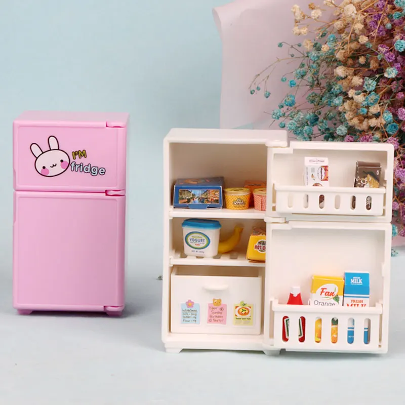 Mini Double Door Refrigerator Girl Toys Miniature Kitchen Furniture Accessories for Barbie Dolls & Kids Play Food Games 6 Mini Double Door Refrigerator Girl Toys Miniature Kitchen Furniture Accessories for Barbie Dolls & Kids Play Food Games 6