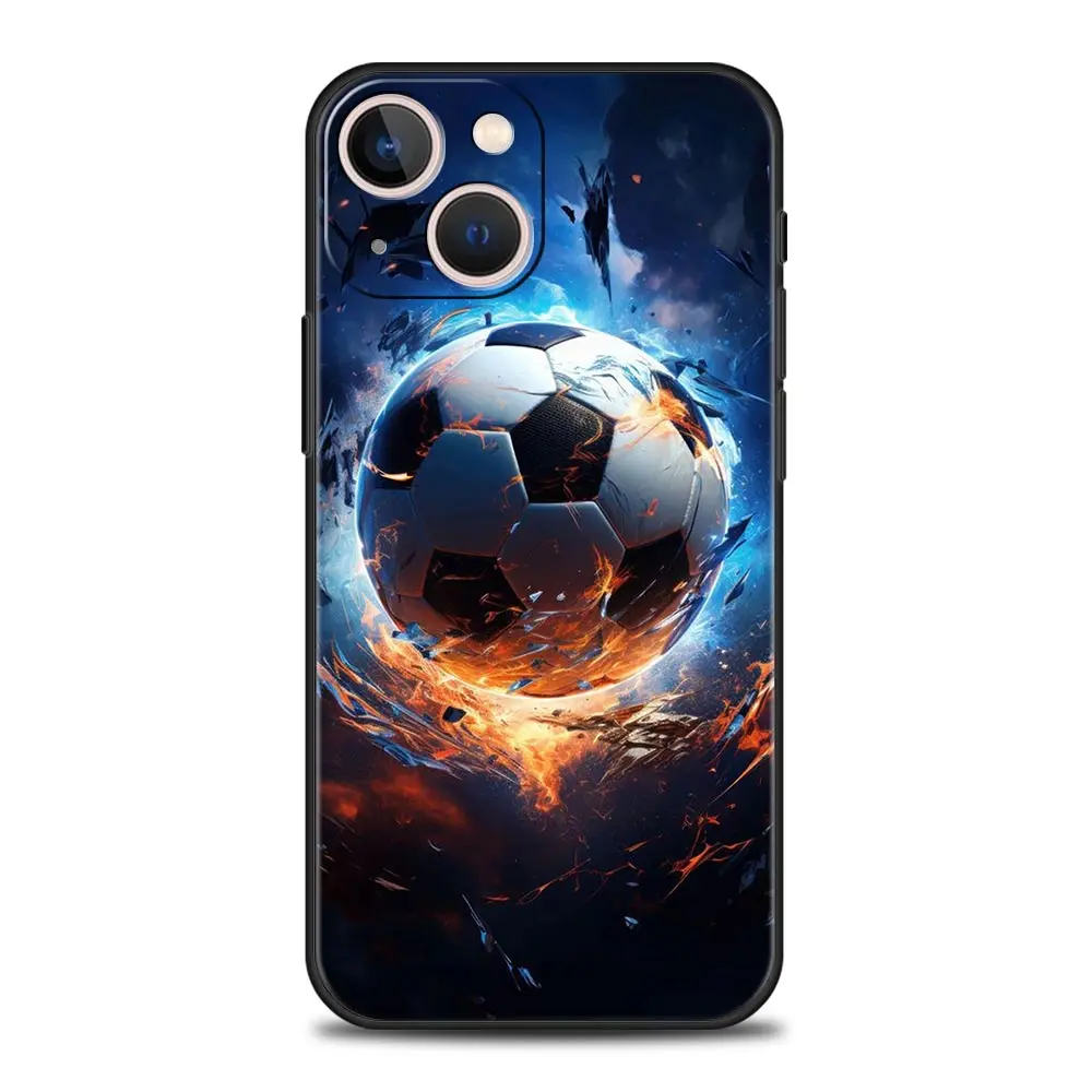 Luxury Black Protection Cover - Football Passion Soccer Ball Design Phone Case