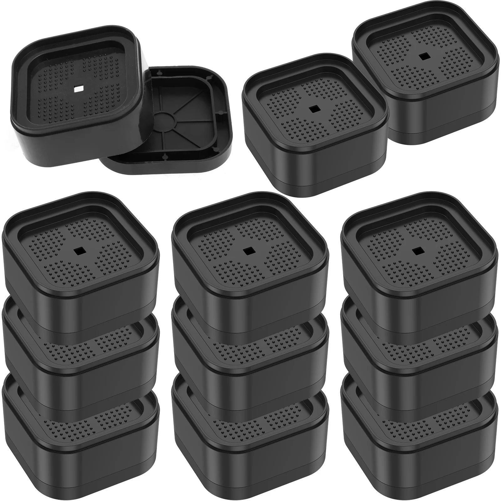 Adjustable Furniture Risers - Stackable Square Blocks for Lifting Beds, Tables, Desks, and Couches by 1, 2, or 3