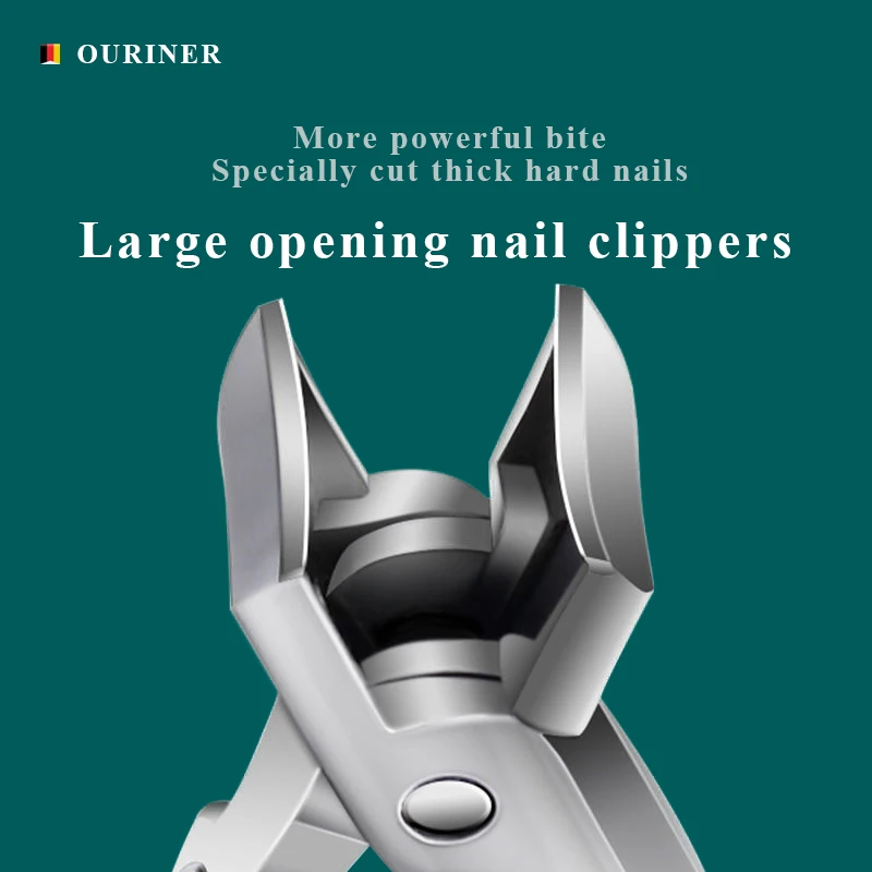 Stainless Steel Nail Clippers Wide Jaw Opening Manicure Fingernail Cutter Thick Hard Ingrown Toenail Scissors tools