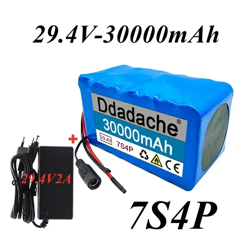

2024 7S4P Li-ion battery pack 29.4v 30Ah electric bicycle motor ebike scooter 18650 lithium rechargeable batteries