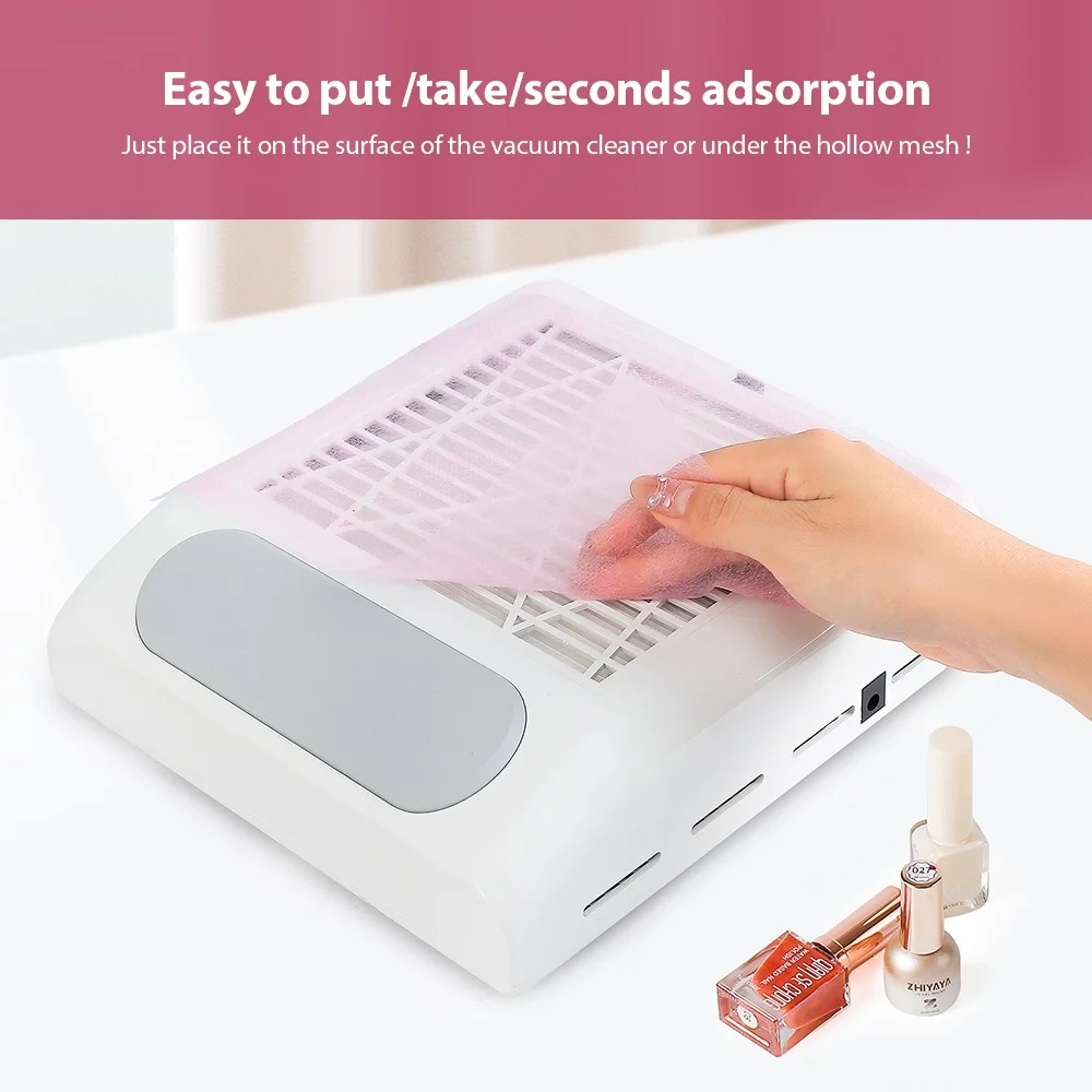 100pcs Disposable Nail Vacuum Cleaner Filter Paper Nail Dust Collector Dustproof Filter Cloth Nail Dust Extractor Replace Filter