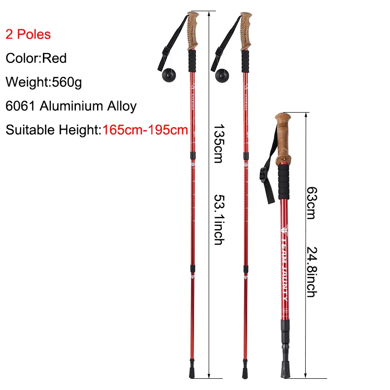 Bastoncini Da Trekking Telescopici Per Bastoncini Da Trekking Per Escursionismo Manico In Sughero Antiurto Bastoncini Da Passeggio In Alluminio Nordic