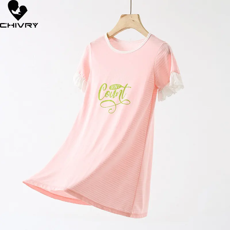 

New 2023 Girls Nightgowns Summer Thin Short Sleeve O-neck Cartoon Cherry Print Sleepwear Baby Girl Sleeping Dress Homewear