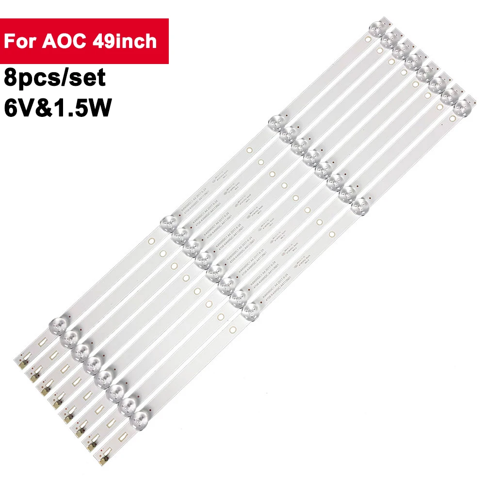 8 Pz/Set 6V Striscia Di Retroilluminazione Tv Led Per Philips 49 Pollici Muslimex 4-Led Retroilluminazione 49 Puf6032/T3 49 Puf6052 Ds-D5049Uq