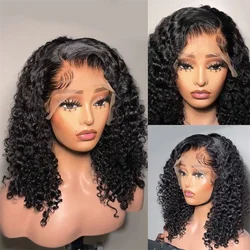 Short Curly Bob Natural Hair Deep Wave Human Hair Lace Front Wigs 13x6 Lace Frontal 13x4 Closure Transparent Wigs For Women