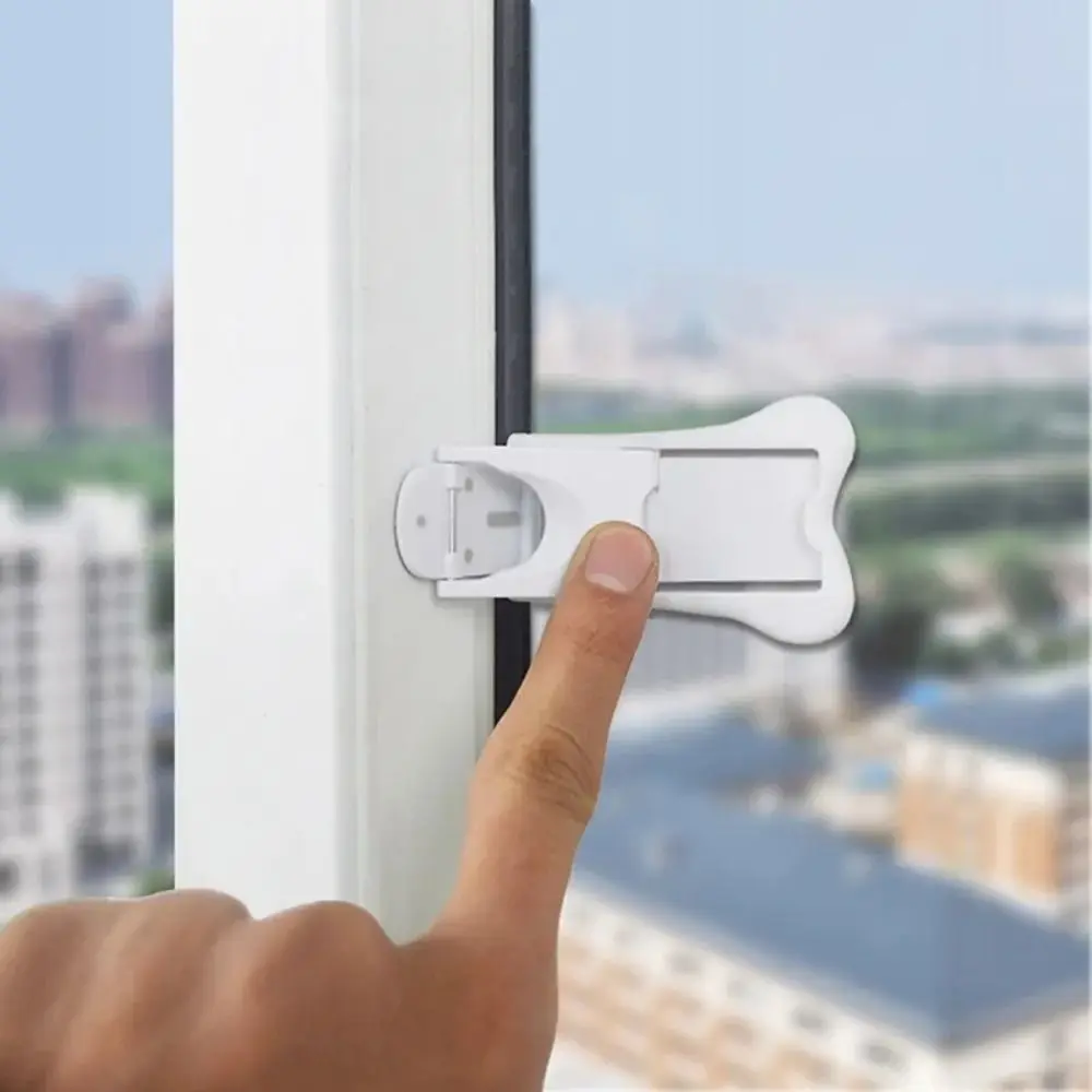 Sliding Door Lock Self-adhesive Window Lock Cabinet Door ABS Drawer Baby Safety