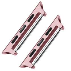 Premium Metal Adapter Connector for Apple Watch Strap Accessories (Rose pink)