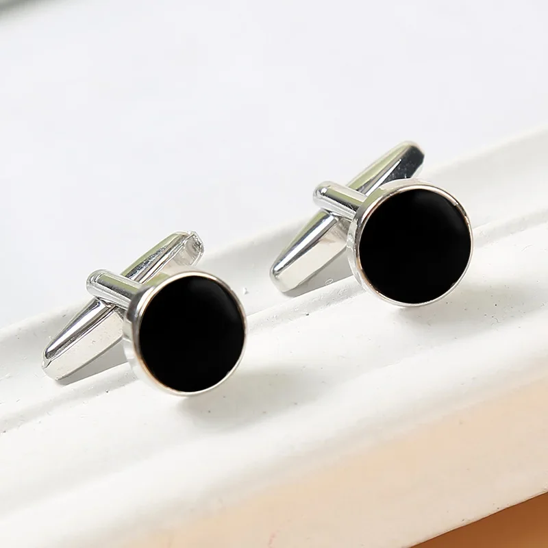 

Классические круглые Серебристые Медные мужские Запонки роскошный подарок бриллиантовые запонки для свадебных костюмов рубашек