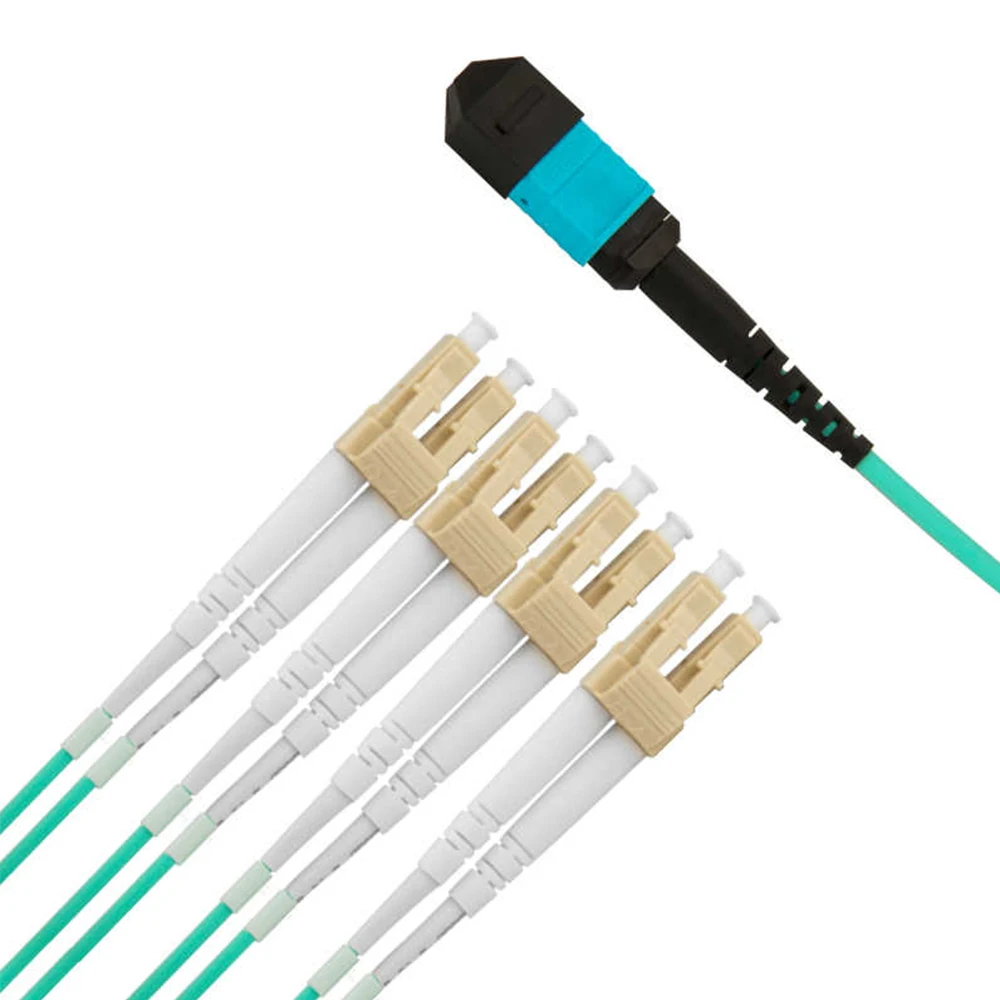 ADOP for MPO/MTP Breakout Cable 1M(3.3ft), 12 x LC (6 Duplex) Fanout Fiber Optic Cable, OM3 Multimode 50/125 10G/40G QSFP adop lc to lc om4 fiber patch cable 40gb 100gb fiber optic cables lszh 1 300 mete duplex 50 125um multimode