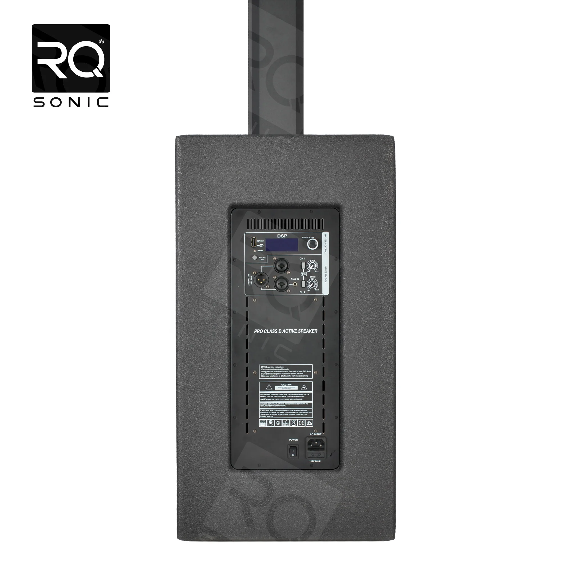 RQSONIC AC22D3 슬림 휴대용 PA 액티브 컬럼 스피커 전문가용 컬럼 라인 어레이 시스템 컬럼 스피커