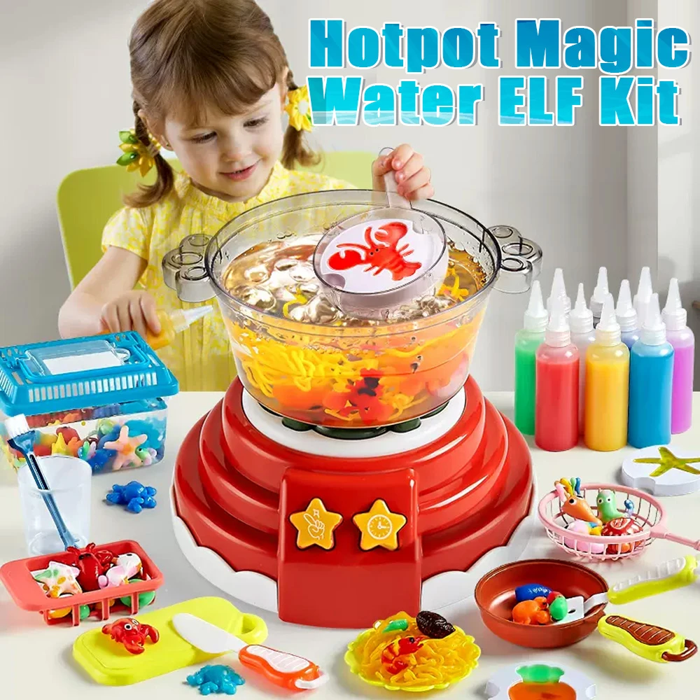 Magic Water ELF Toy Kit,Hot Pot Machine Water ELF Kit, 3D Handmade Puzzle Set, Aqua Fairy Set For Kids For Christmas & Birthday