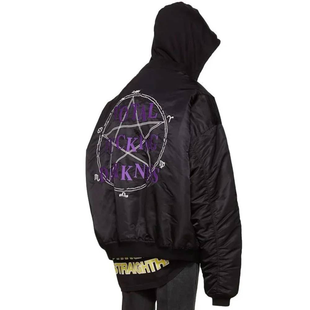 

NIGO Men's Fall And Winter Black Embroidered Cotton Long Sleeve Loose Hooded Down Jacket Ngvp #nigo6926