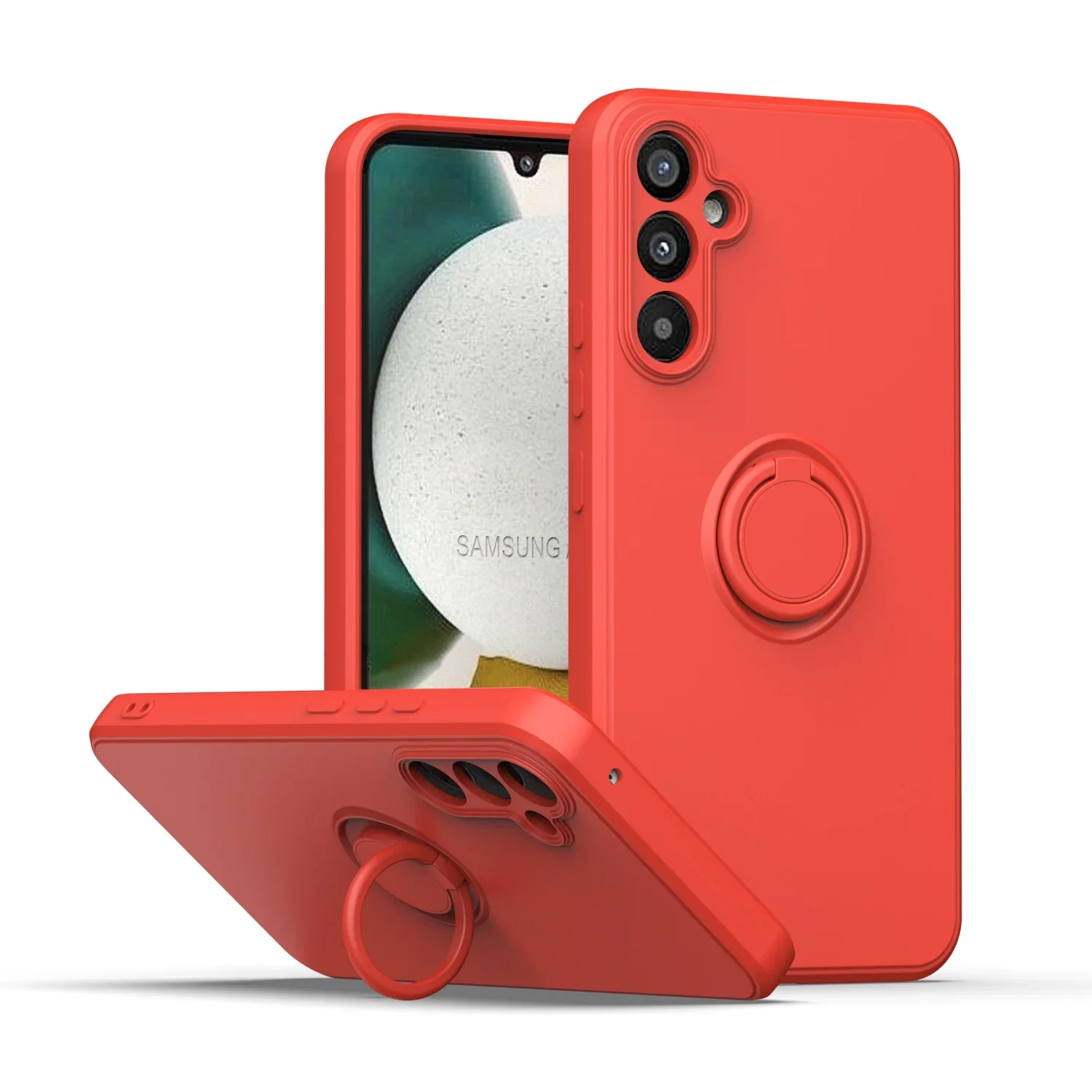 Magnetic Holder Ring Case - Liquid Silicone Phone Cover