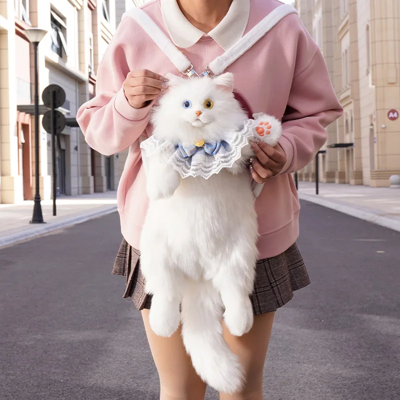 سوبر لطيف العصرية الأزياء الأبيض القط حقيبة أفخم ف...