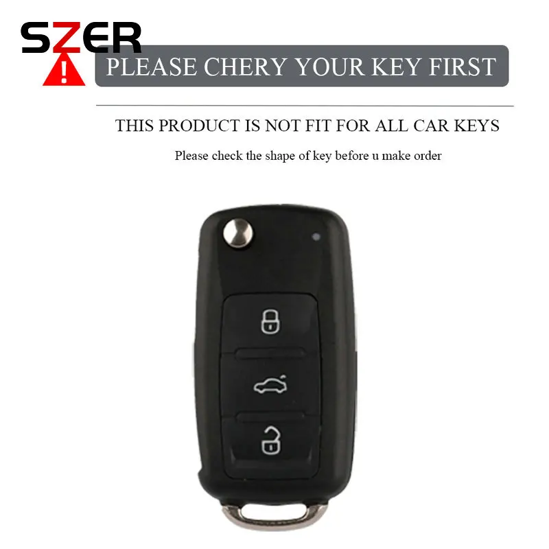 Leather Car Key Case Car Key Full Cover Protection Bag For VW Volkswagen Polo Tiguan Passat Golf Jetta Lavida Skoda Octavia