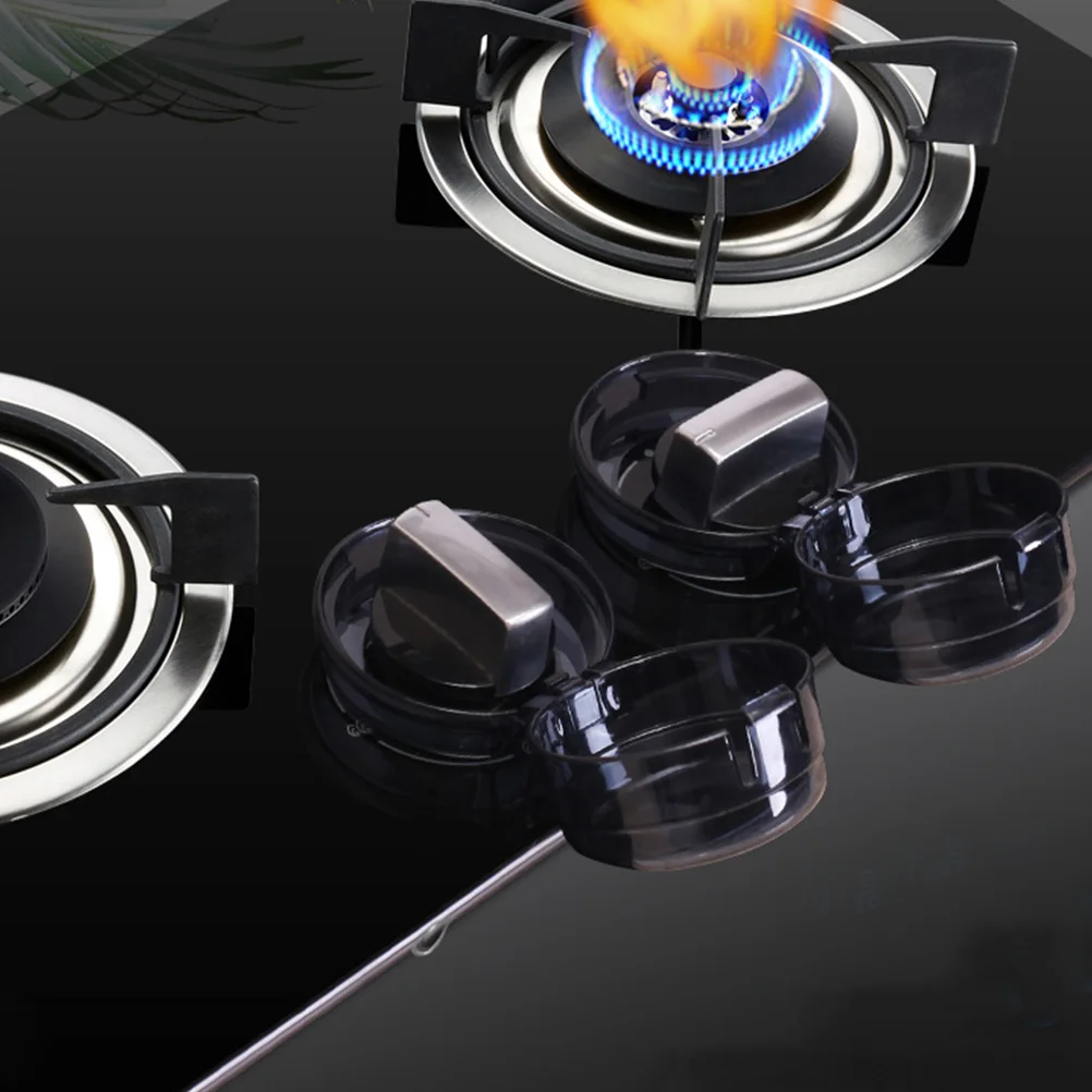 4 Pcs Gas Switch Cover Stove Knob Safety Caps Home Stoves Covers Kitchen Guard Pvc Shield Protection Lock Child Protectors