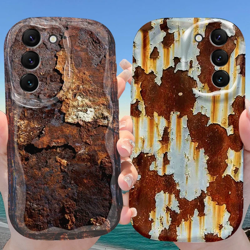 Rost Textur Wave Hülle für Samsung Galaxy S25 S24 S23 S22 S21 Ultra Plus S20 FE A73 A72 A71 A56 A55 A54 5G A52 A52S A51 4G Cover