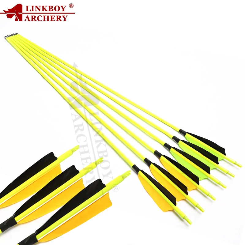 

12pcs Mix Carbon Arrows 4inch Turkey Feather Spine500 ID6.2mm for Compound Traditinal Bow Hunting Archery Accessories