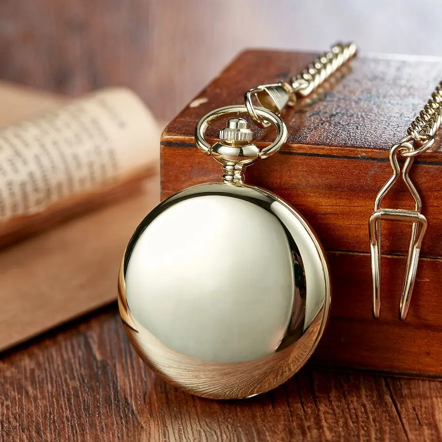 

Гладкие Механические карманные часы для мужчин и женщин, бронзовая антикварная цепочка, часы, ожерелье, карманный брелок, часы, подвески, подарки 2023