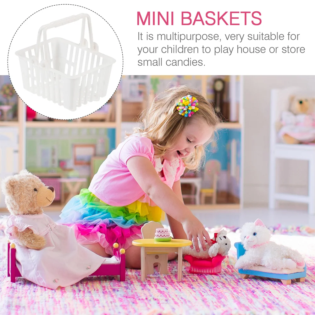 12 Pcs Mini Shopping Basket Small Candy Kids Baskets Children Toy Miniature Grocery Plastic Toys 2