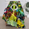 Cartoon B-Ben 10 Cool Green Blanket Plush Nap Sofa rug for Living Room Warm Office Bedroom Birthday Home Travel Kid Gifts 2