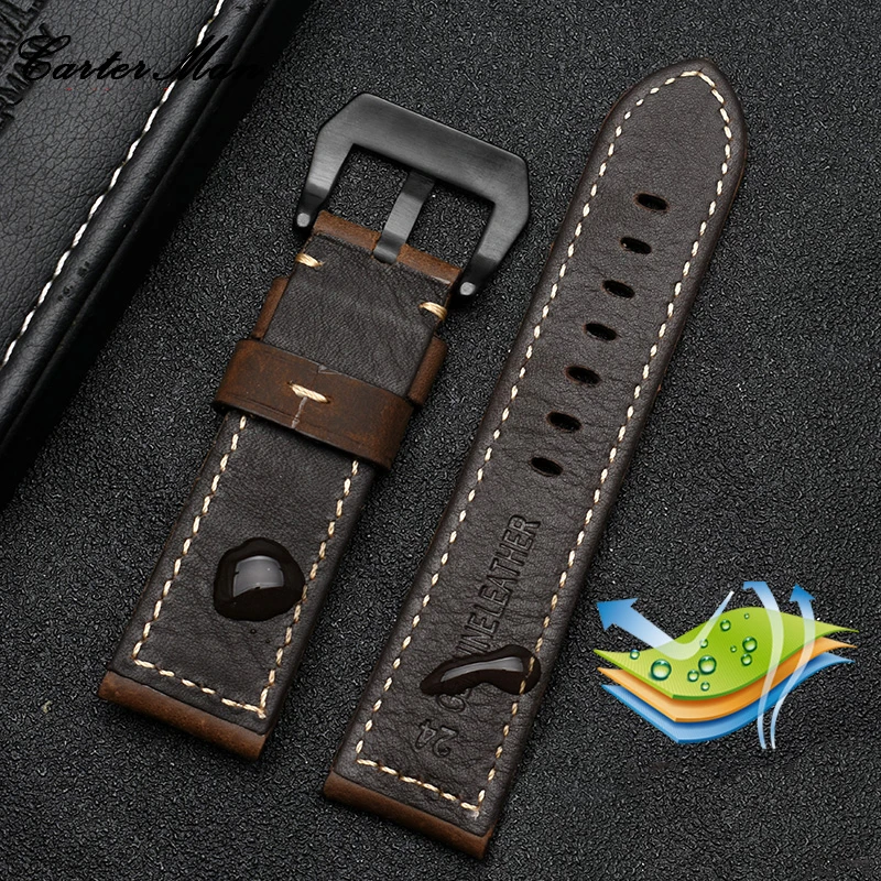 Premium Crazy Horse Leather Watch Band - Genuine Leather Strap