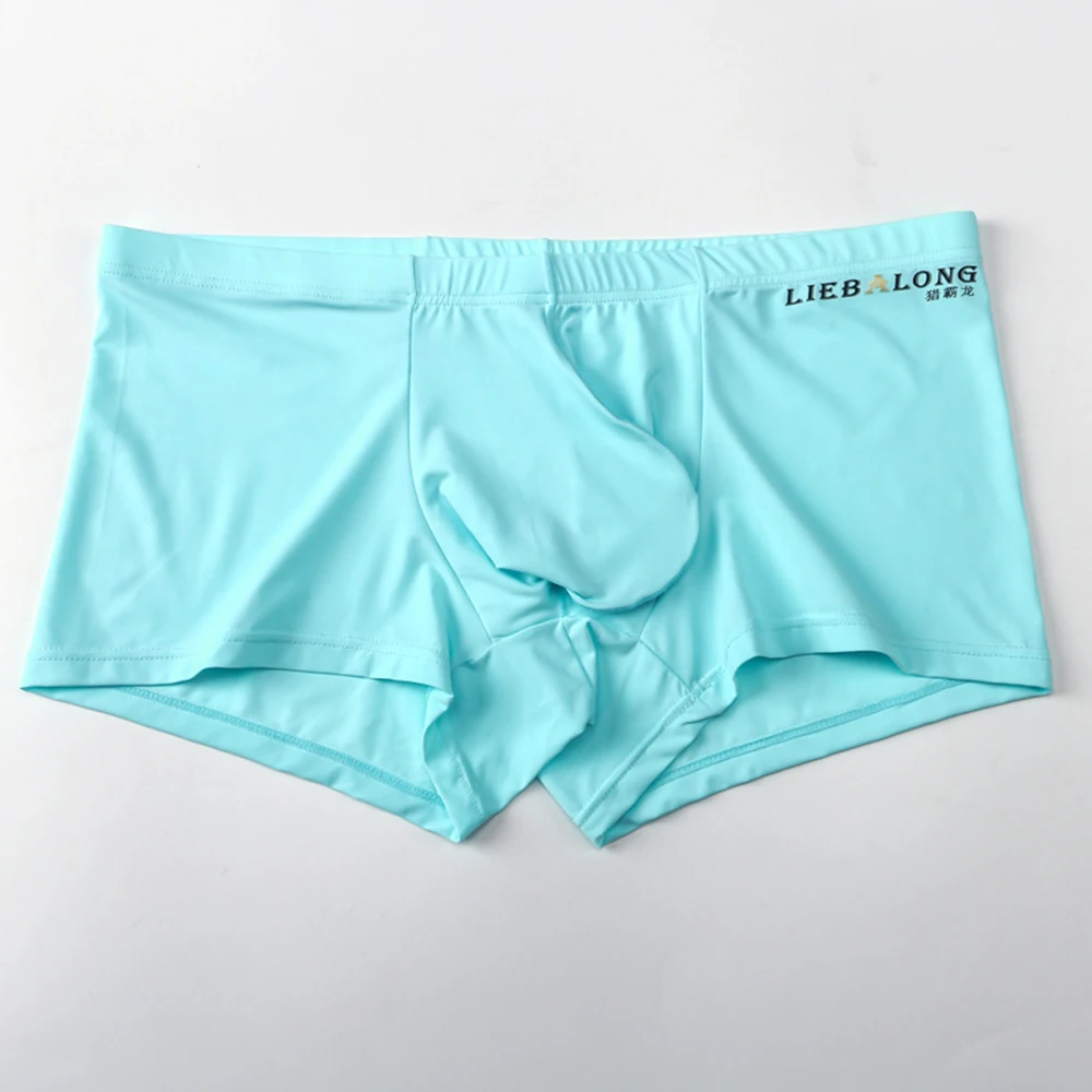 

Men's Sexy Elastic Underwear Thin Ice Silk Briefs Soft Breathable Bulge Pouch Male Underpants Ultra Thin Panties Boxer Shorts