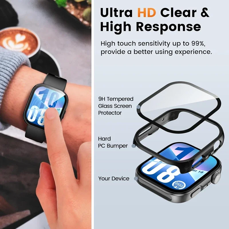 Huawei Watch Fit Protective Case with Screen Glass Protector | Anti-Scratch Bumper Cover