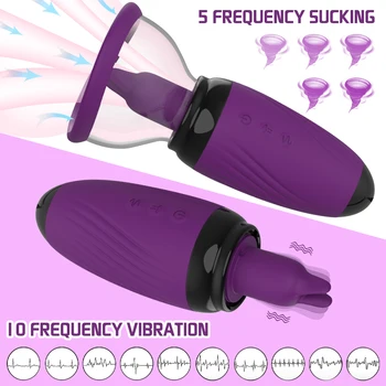 Tongue Vibrator Nipple Sucking Massager Simulation Sex Shop Female Masturbator Clitoral Stimulator Pussy for Couple Sex Toys 2