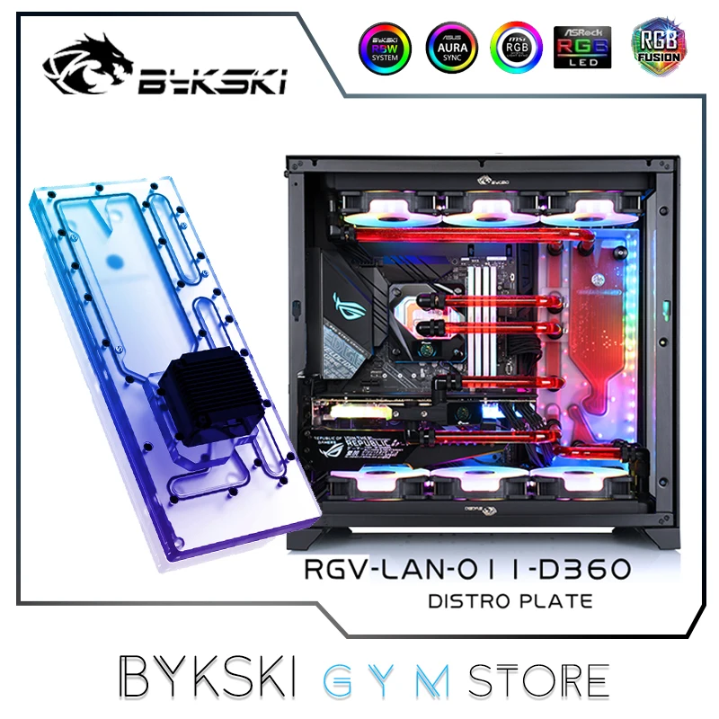 

Bykski Distro Plate Kit For LIAN LI O11 Dynamic Case,CPU GPU Block+Radiator+Fan+Fitting MOD Water Cooling RGV-LAN-O11-D36