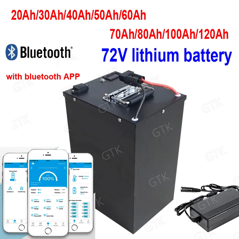 Batteria Litio 72V 40-150Ah Con BMS Bluetooth E Caricatore UK - Realizzata Su Misura - 6