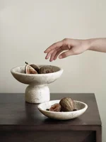 Compote Marble Material Sundries Tray French Light Luxury Style Home Decoration ART Photographic Prop Jewelry Storage Bowls 2