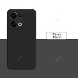 Enhanced Liquid Silicone Phone Case with Camera Protection - Basic Simple Square Design for OPPO Reno13 F (Classic Black)