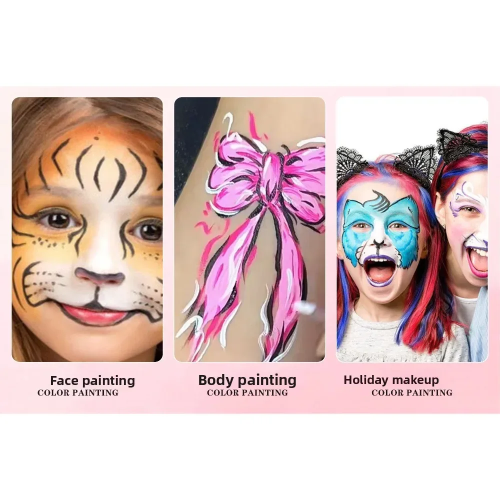 Palette Professionale di 20 Colori per Trucco Effetti Speciali e Cosplay di Halloween, Vernice per Viso e Corpo a Lunga Durata - immagine 5