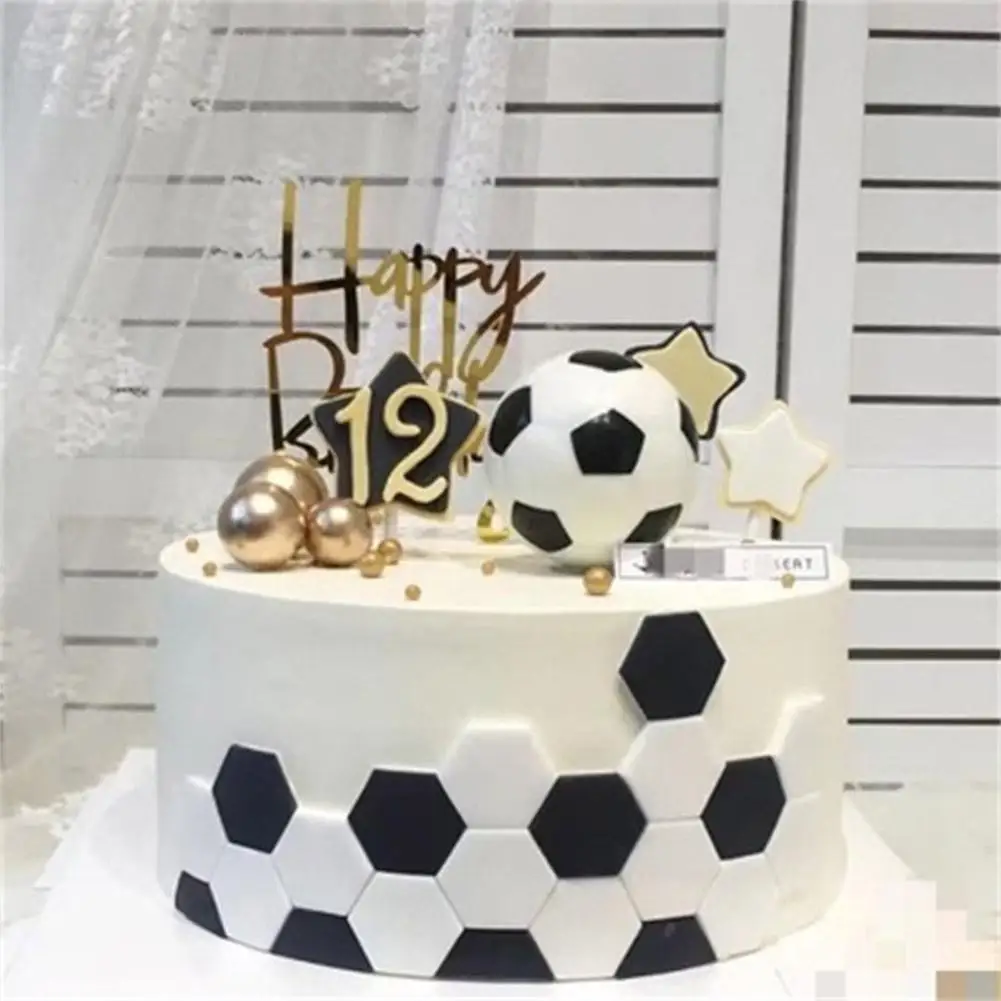 4pcs Football Pattern Cookie Cutters Hexagon Cookie Cutter Soccer DIY Fondant Molds Sugar Craft Cake Desserts Decorating Tools