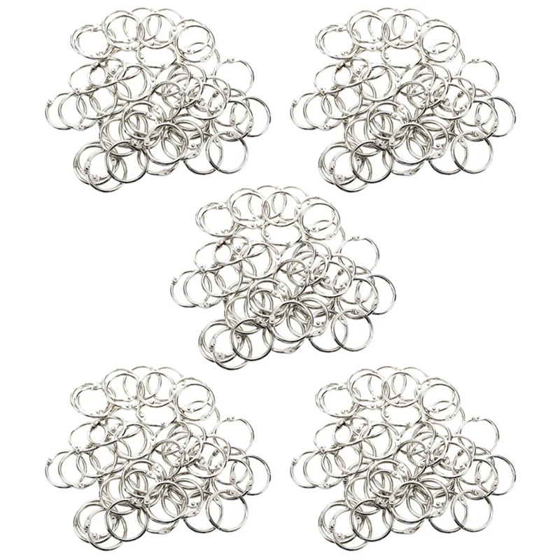 

250 Pcs Staple Book Binder 30Mm Outer Diameter Loose Leaf Ring Keychain