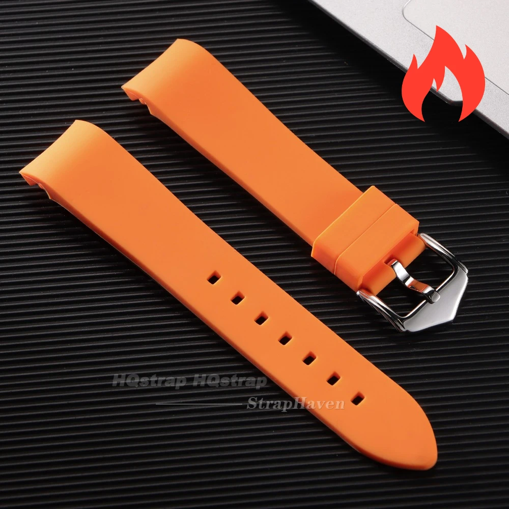 Universal Curved End Silicone Waterproof Sport Wristband - Soft, Comfortable Strap for All Genders