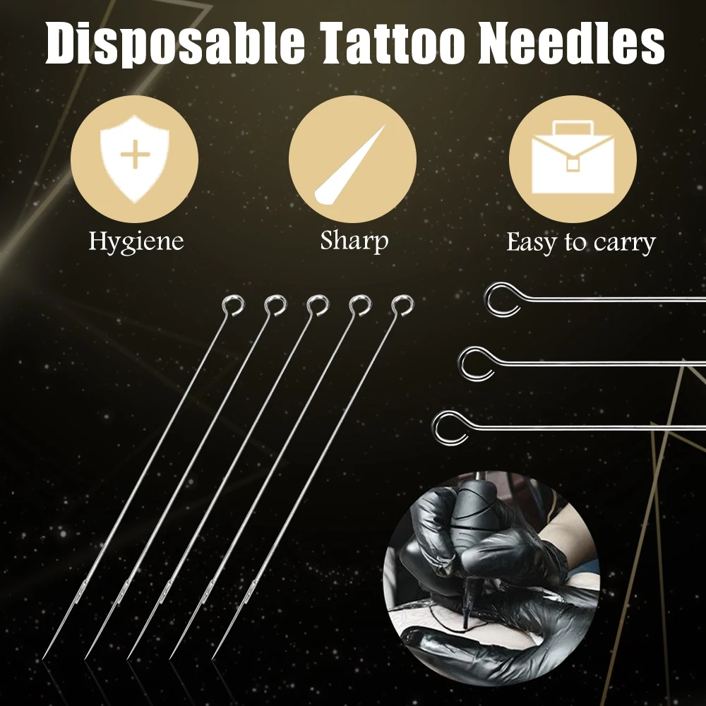 50PCS Sterilized Tattoo Needles 3/5/7/9RL 5/7/9RS 7/9M1 50PCS 3/5/7RT 5/7FT Disposable Tattoo Tips Combo for Machine Gun