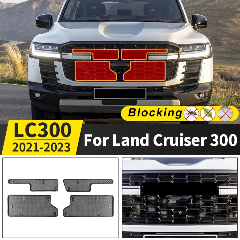 

For Toyota Land Cruiser 300 GR GR-S Lc300 2022 2023 Tuning Exterior Upgraded Accessories Stainless Steel Wire Mesh, Front Grille