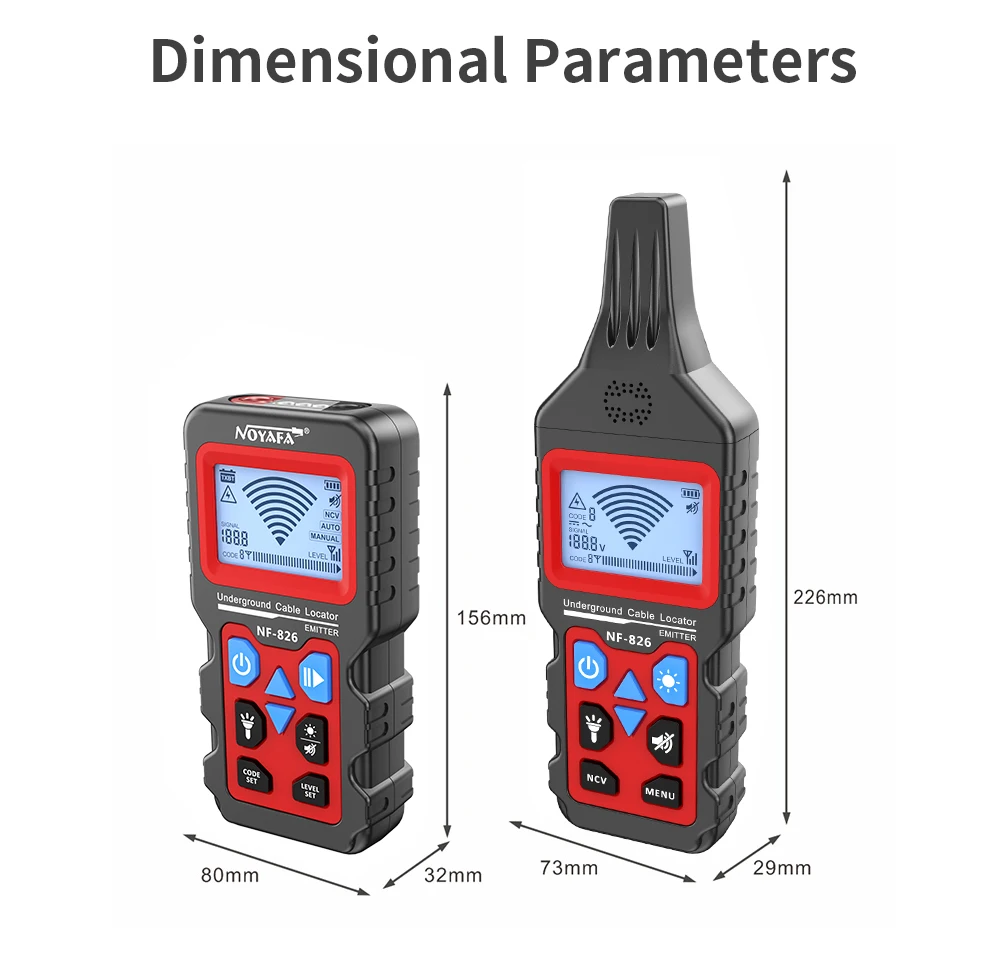 NOYAFA NF-826 Unterirdische Kabel Locator Anti Interferenz Kabel Tester Visuelle Fehler Draht Tracer Hoch- und Niederspannung Kabel Finder – Detail 12