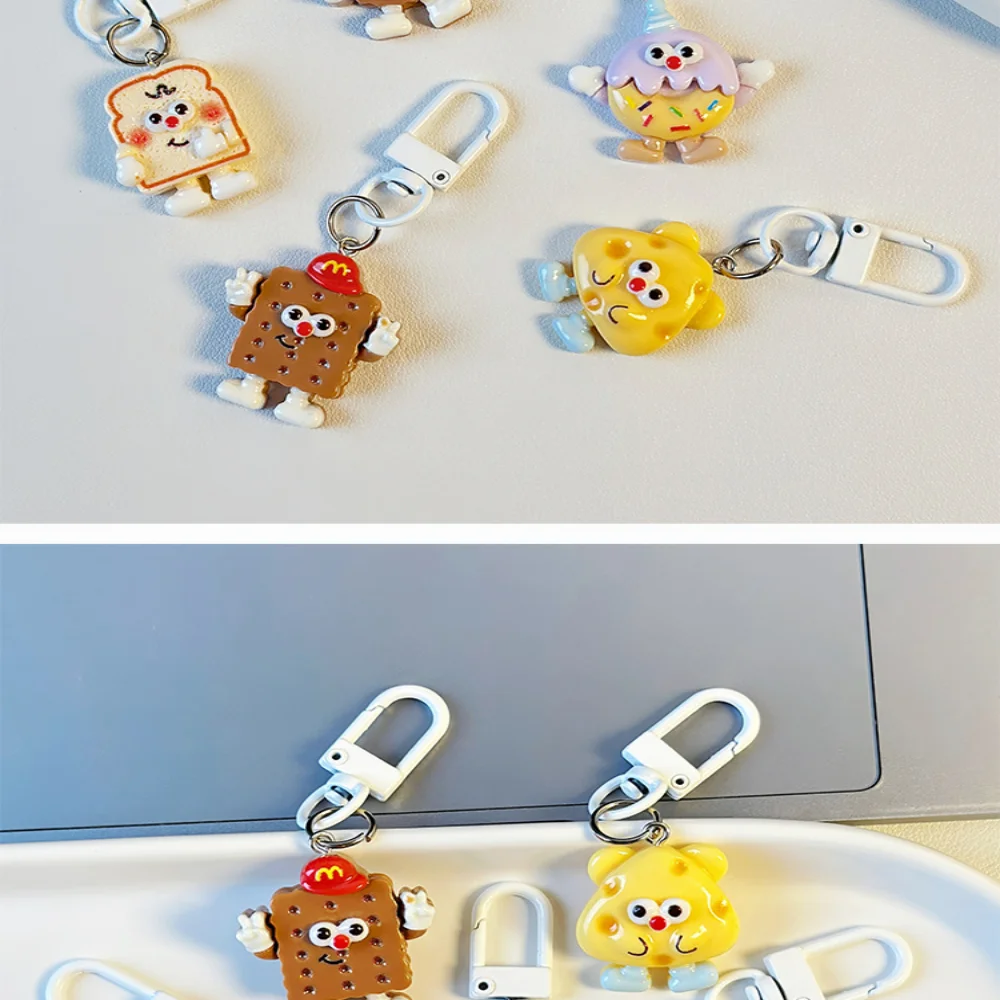아크릴 키체인 가벼운 귀여운 치즈 키링 밝은 색상의 2D 키체인 가방 액세서리 백팩 자동차 키용