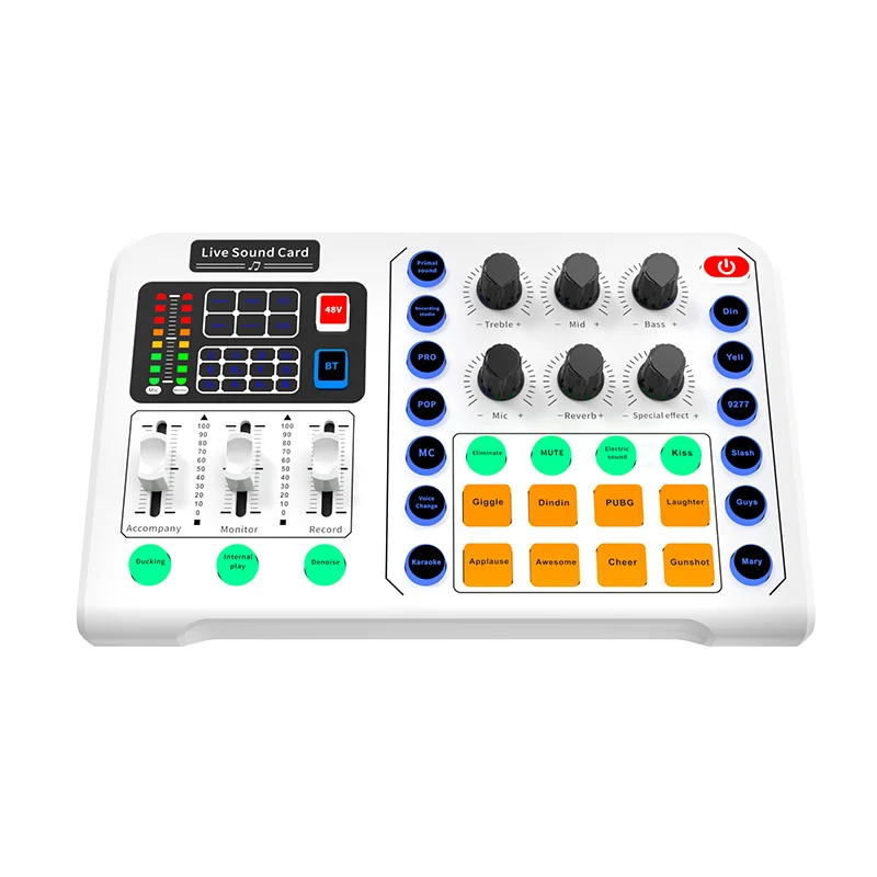 M6 Sound Card Audio Interface For Mobile Phone Computer Universal Microphone Karaoke Live Broadcast