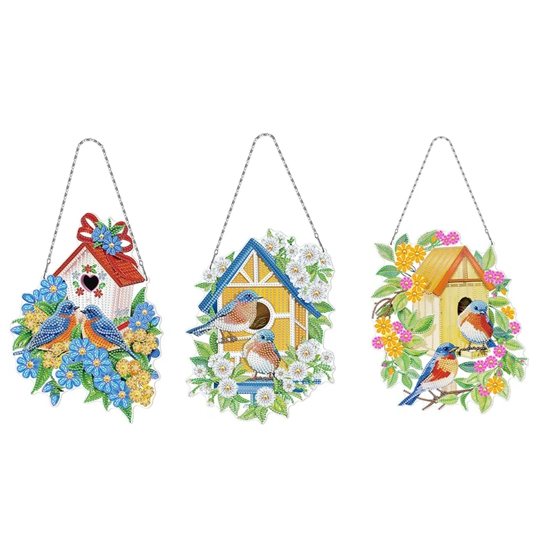 

Wind Spinner DIY Painting Wind Chime Double Sided Paint Hanging Ornament For Spring Garden Decor Wind Spinners 3 Pieces