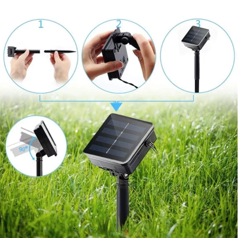 5M Led Solar Bulb String Licht Outdoor Tuin Waterdichte Fairy Slinger Lights Bruiloft Feest Kerst Decoratie Zonne-Energie Lamp