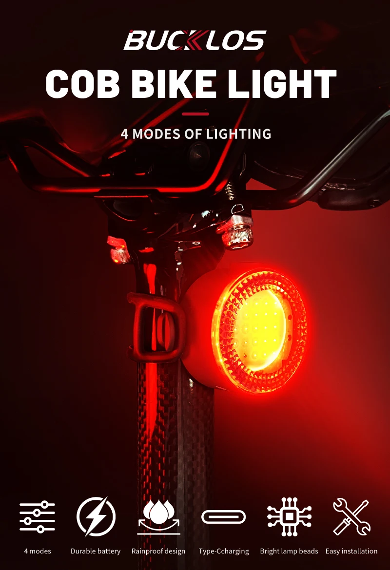 Bucklos kit éclairage vélo led rechargeable par usb avant et arrière_voghion.com
