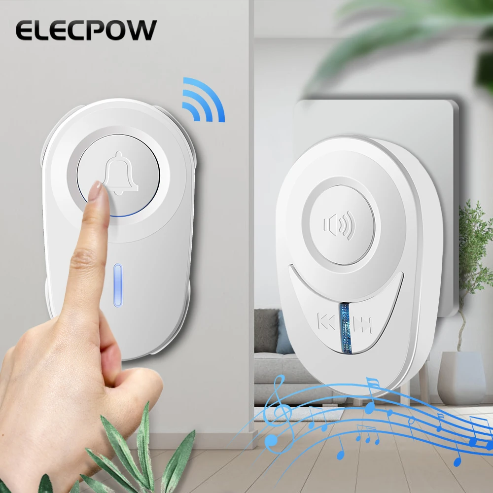 ElecpowWirelessDoorbellOutdoorWaterproofSmartHomeDoorBellElderlyEmergencyCall